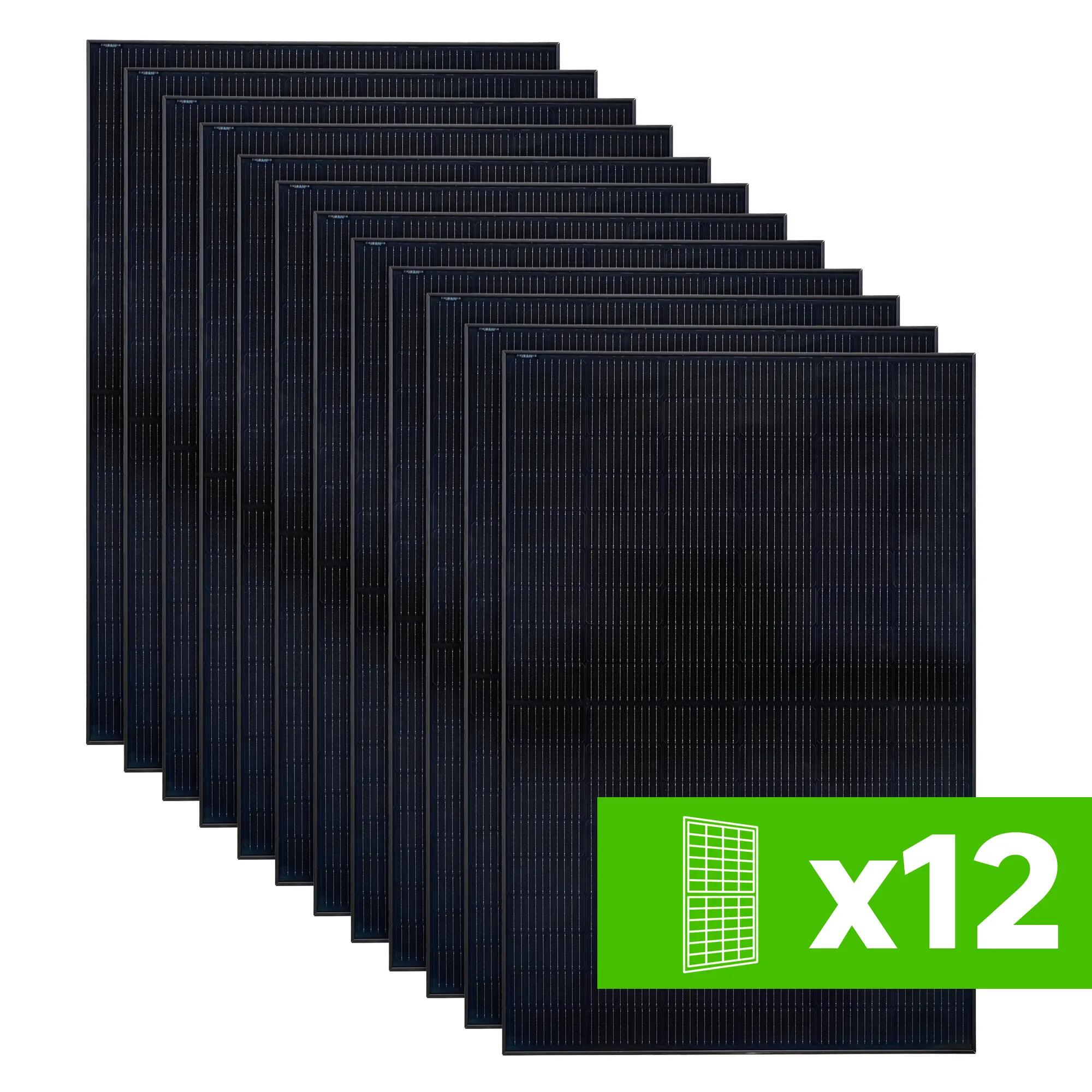 Pack de 12 paneles solares tensite full black 405w