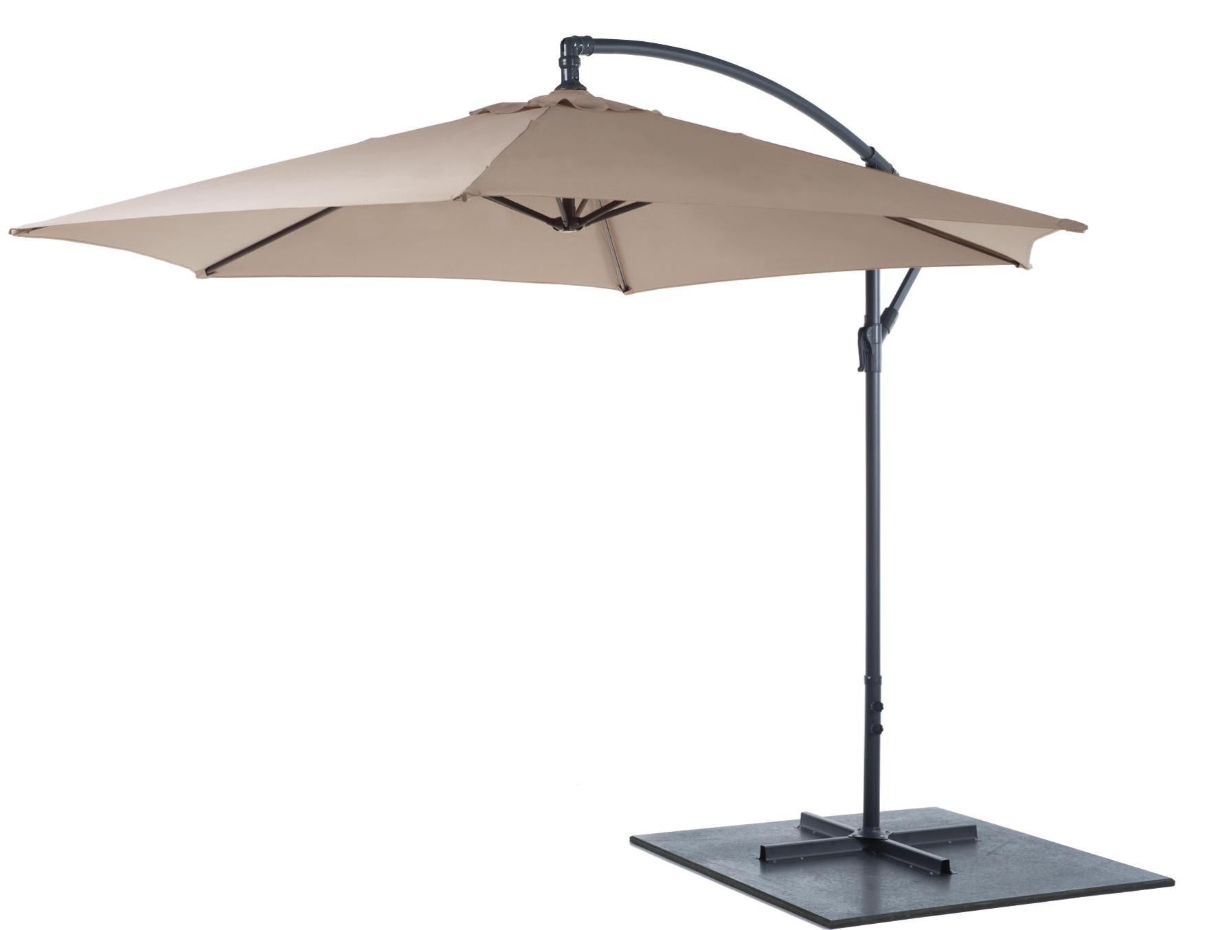 Parasol Déporté Carré Manoa Taupe D2.5x2.5m En Acier - Hespéride