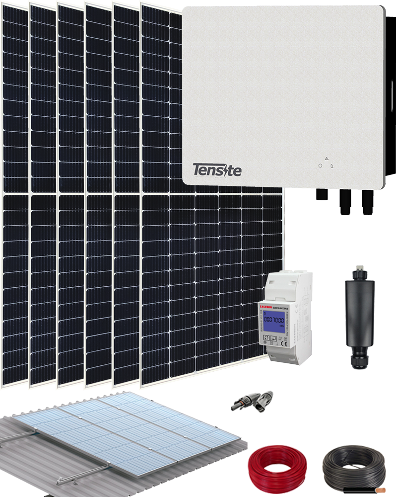Kit autoconsumo fotovoltaico a red tensite kit solar tensite 3000wp 6 paneles