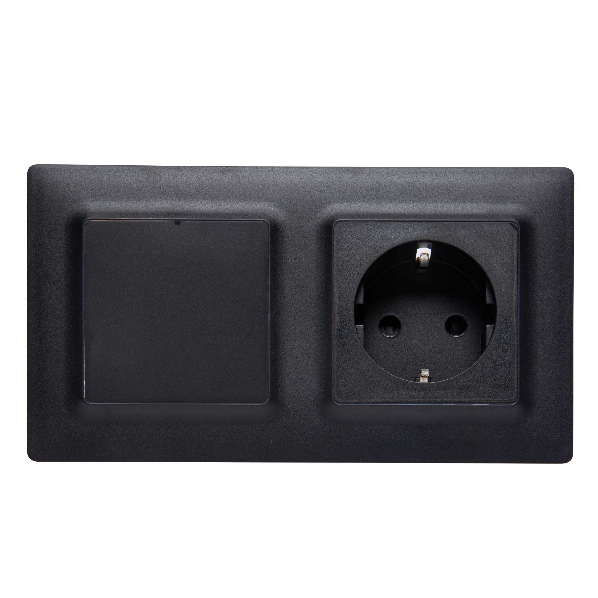 Enchufe e interruptor completo lexman luxia negro