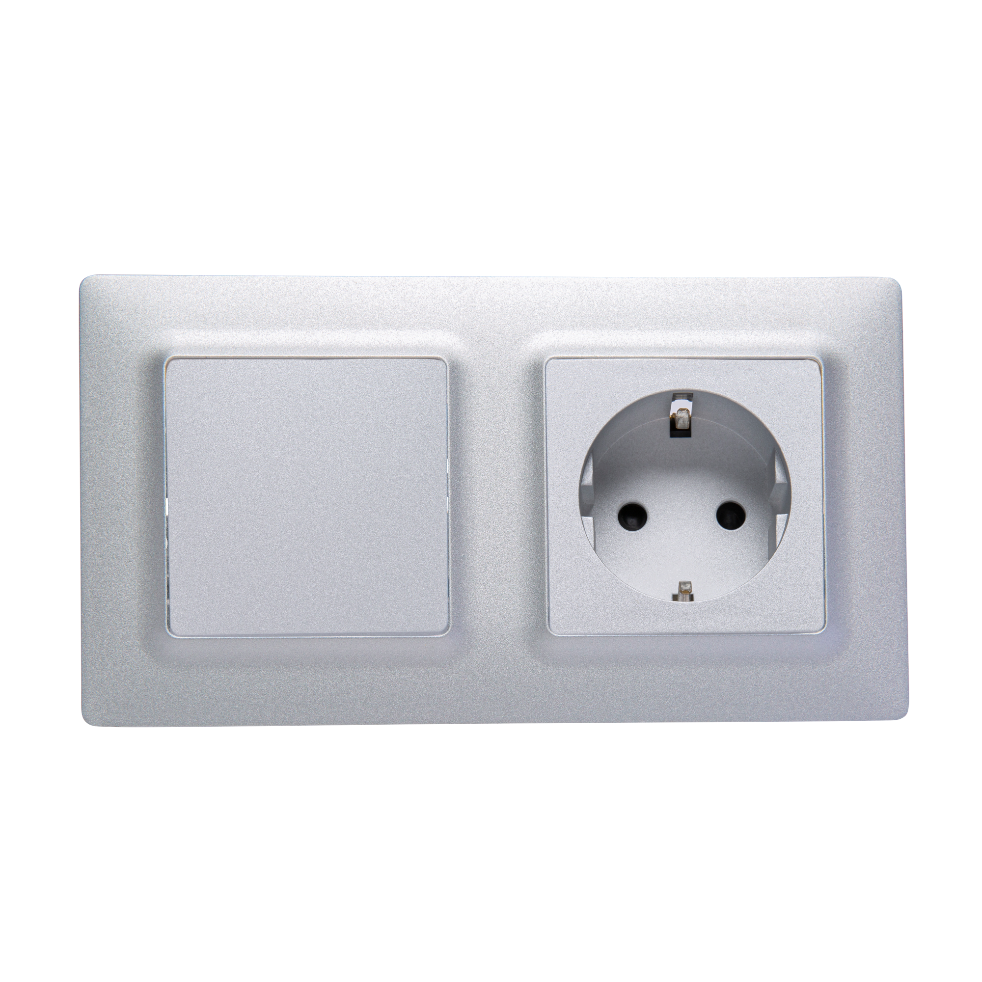 Enchufe e interruptor completo lexman luxia plata