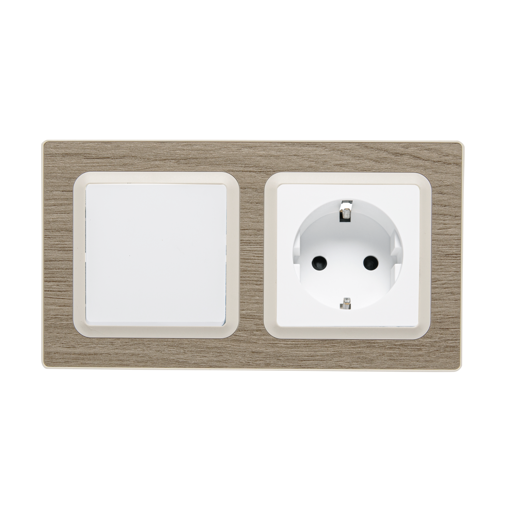 Enchufe e interruptor completo lexman luxia oak blanco