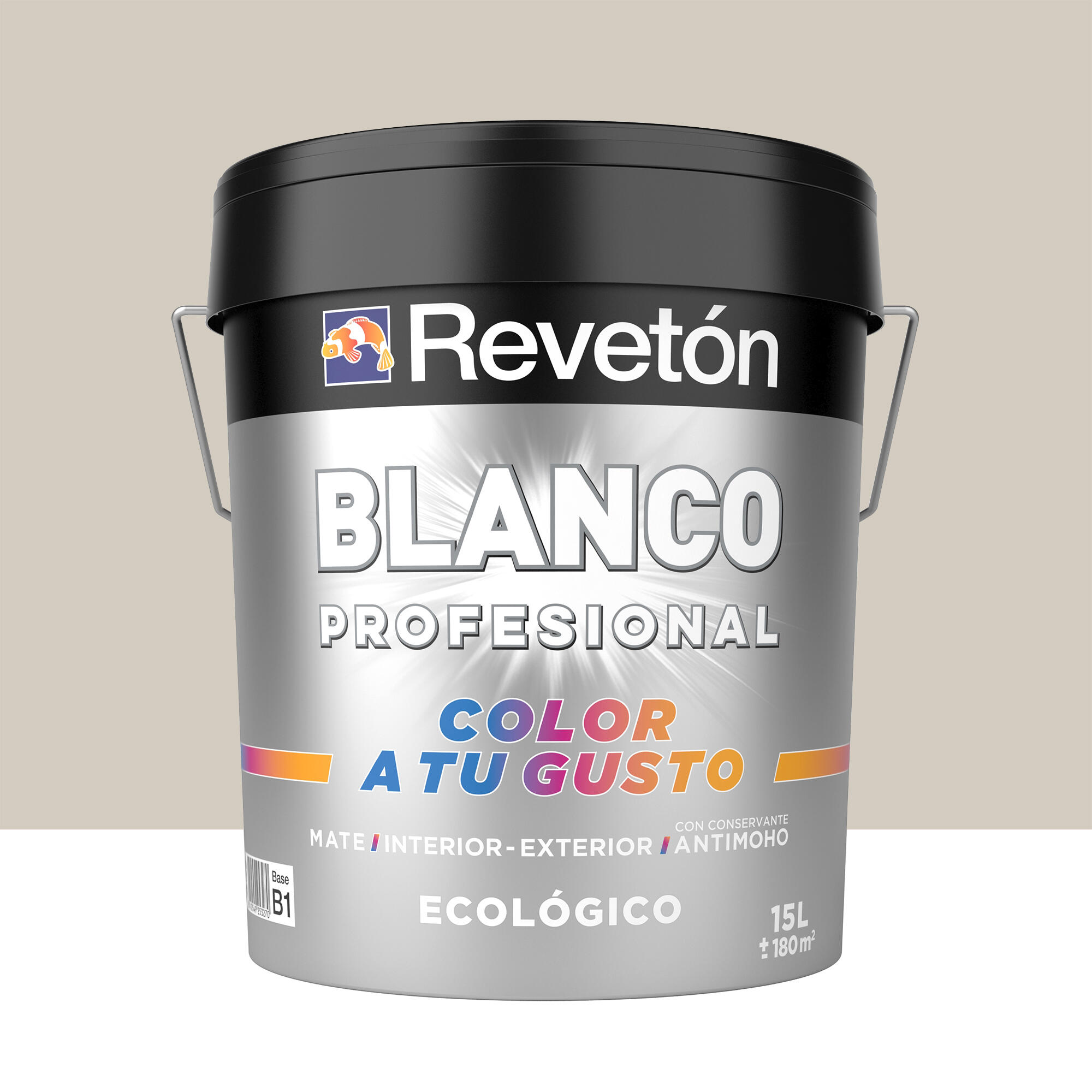Pintura interior revetón color a tu gusto neutro arena suave luminoso mate 15l