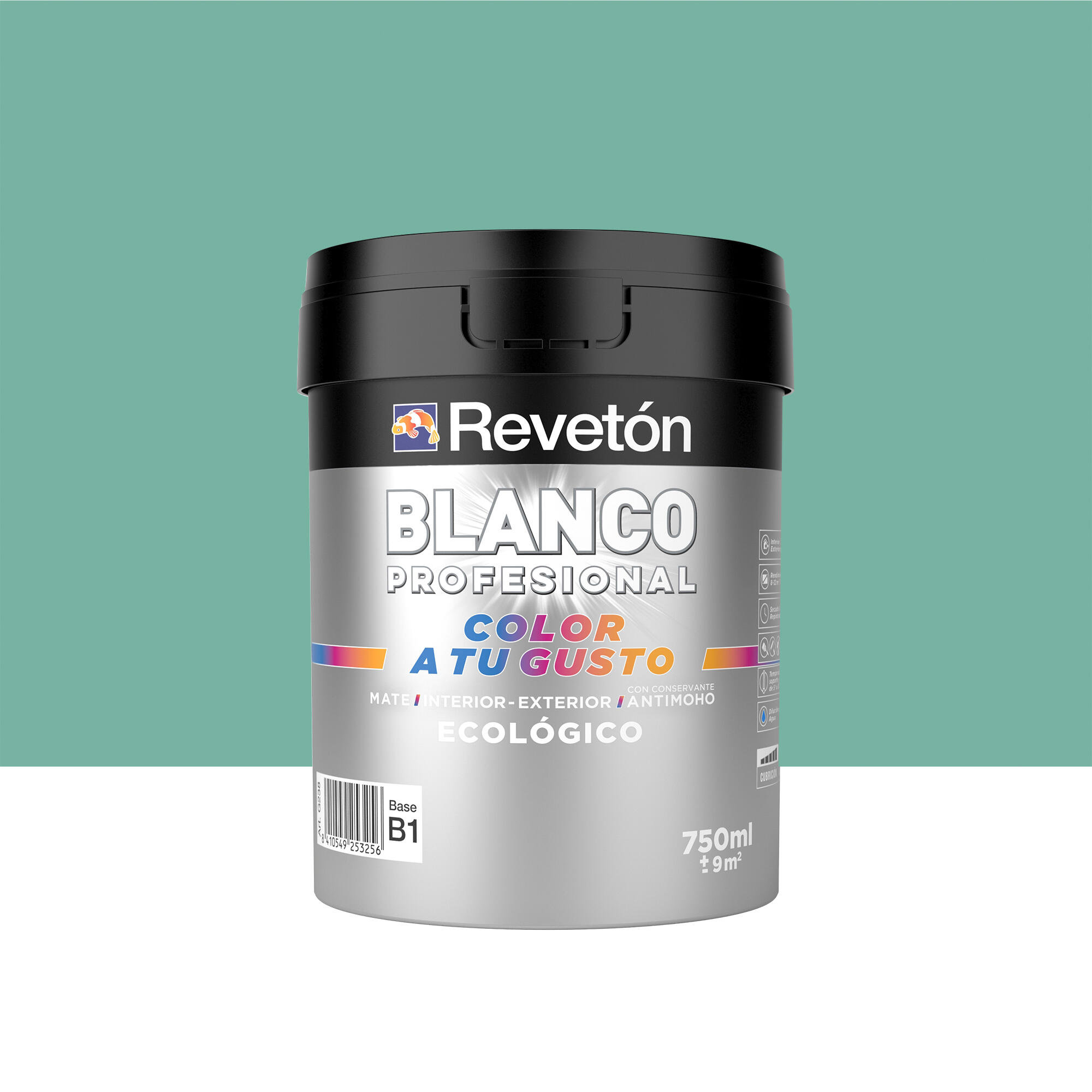 Pintura interior revetón color a tu gusto verde laurel medio empolvad mate 0.75l