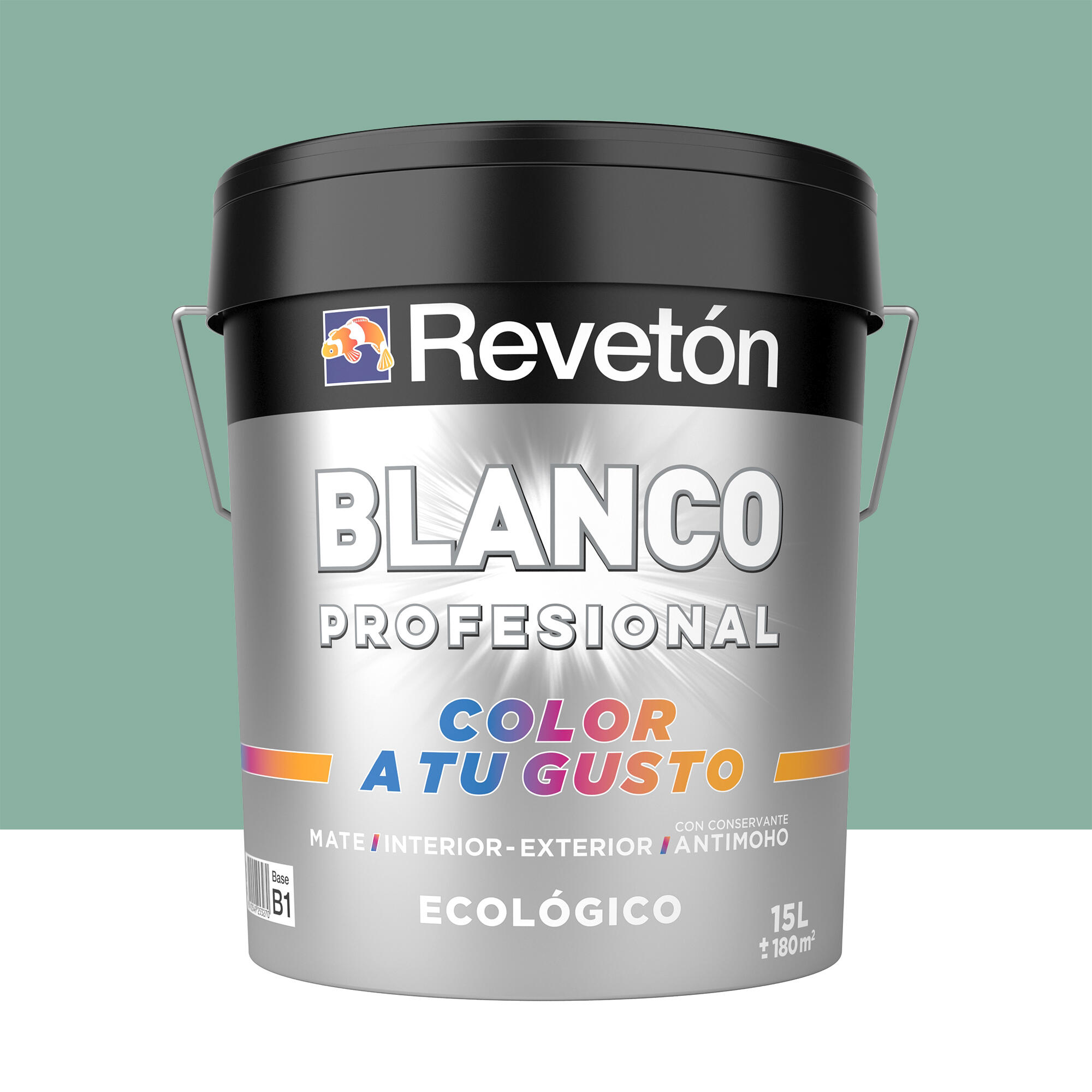 Pintura interior revetón color a tu gusto verde laurel medio empolvado mate 15l