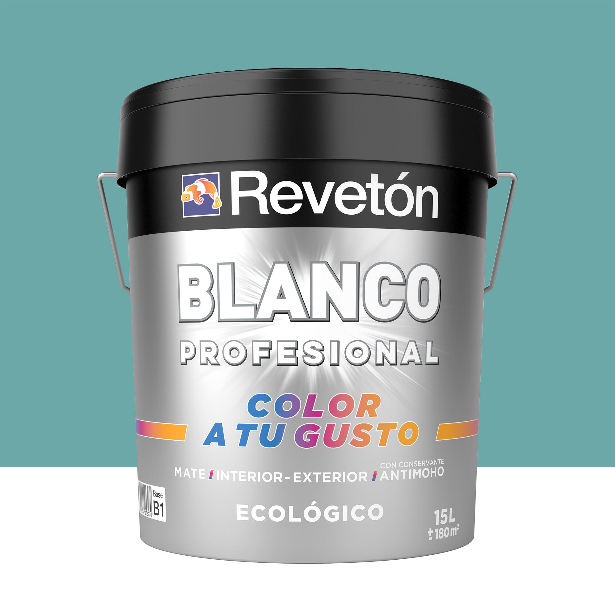Pintura interior revetón color a tu gusto verde azulado intenso oscuro mate 15l