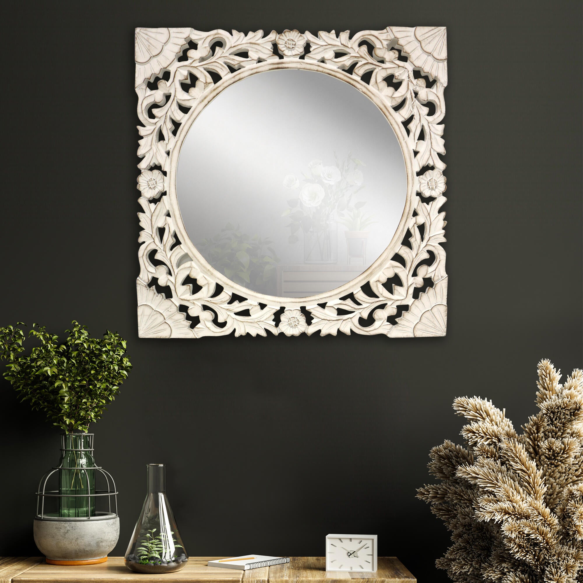 Espejo turin 78x78 cm blanco