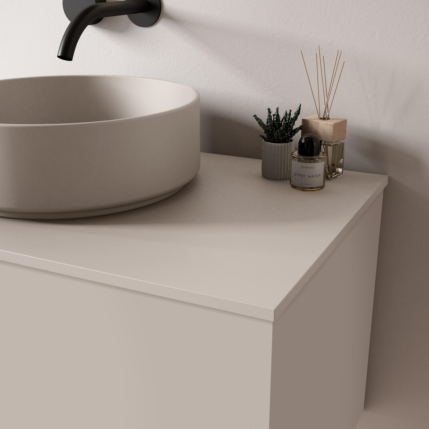 Encimera lavabo mia mineral blanco 81x46x1.2 cm