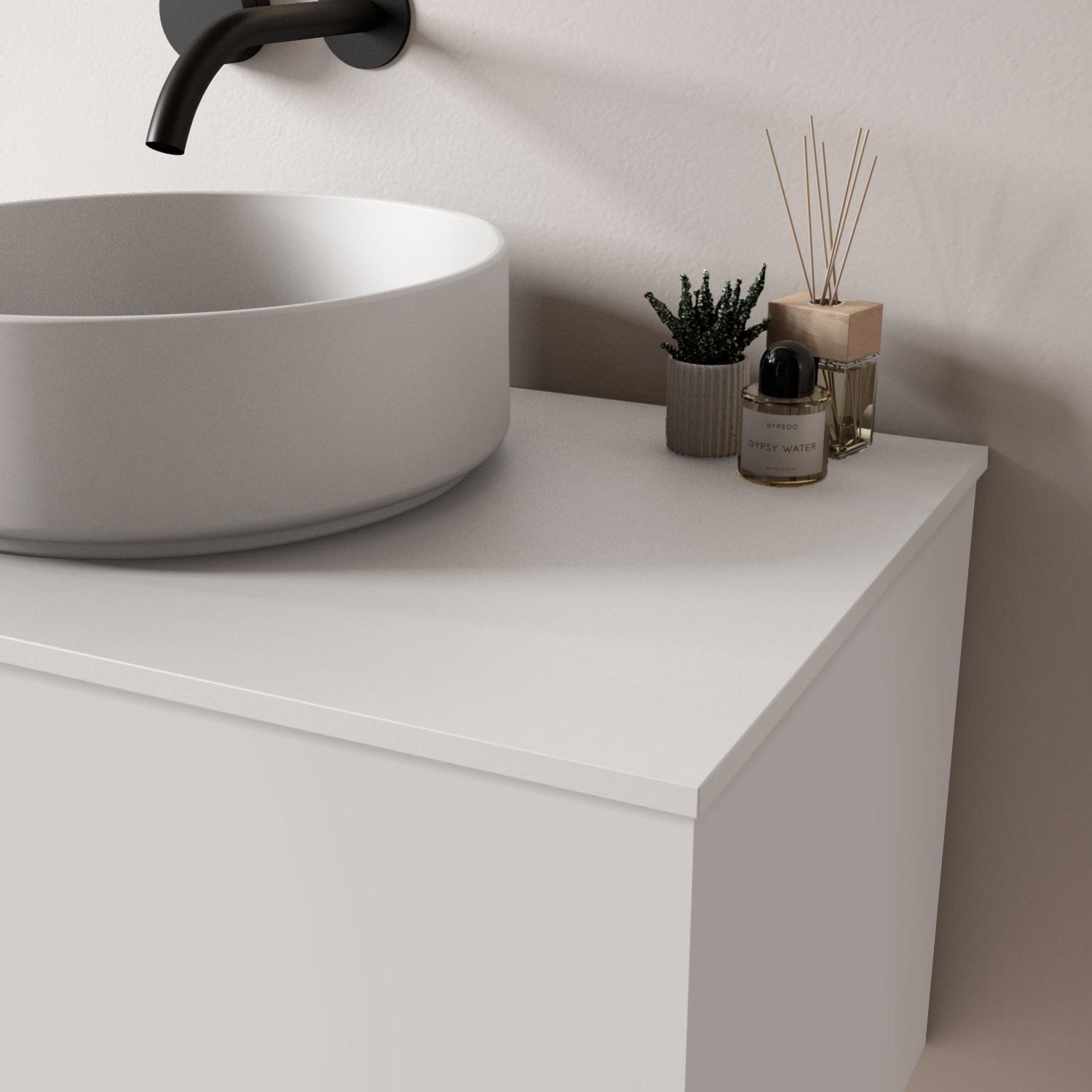 Encimera lavabo mia mineral blanco 121x46x1.2 cm