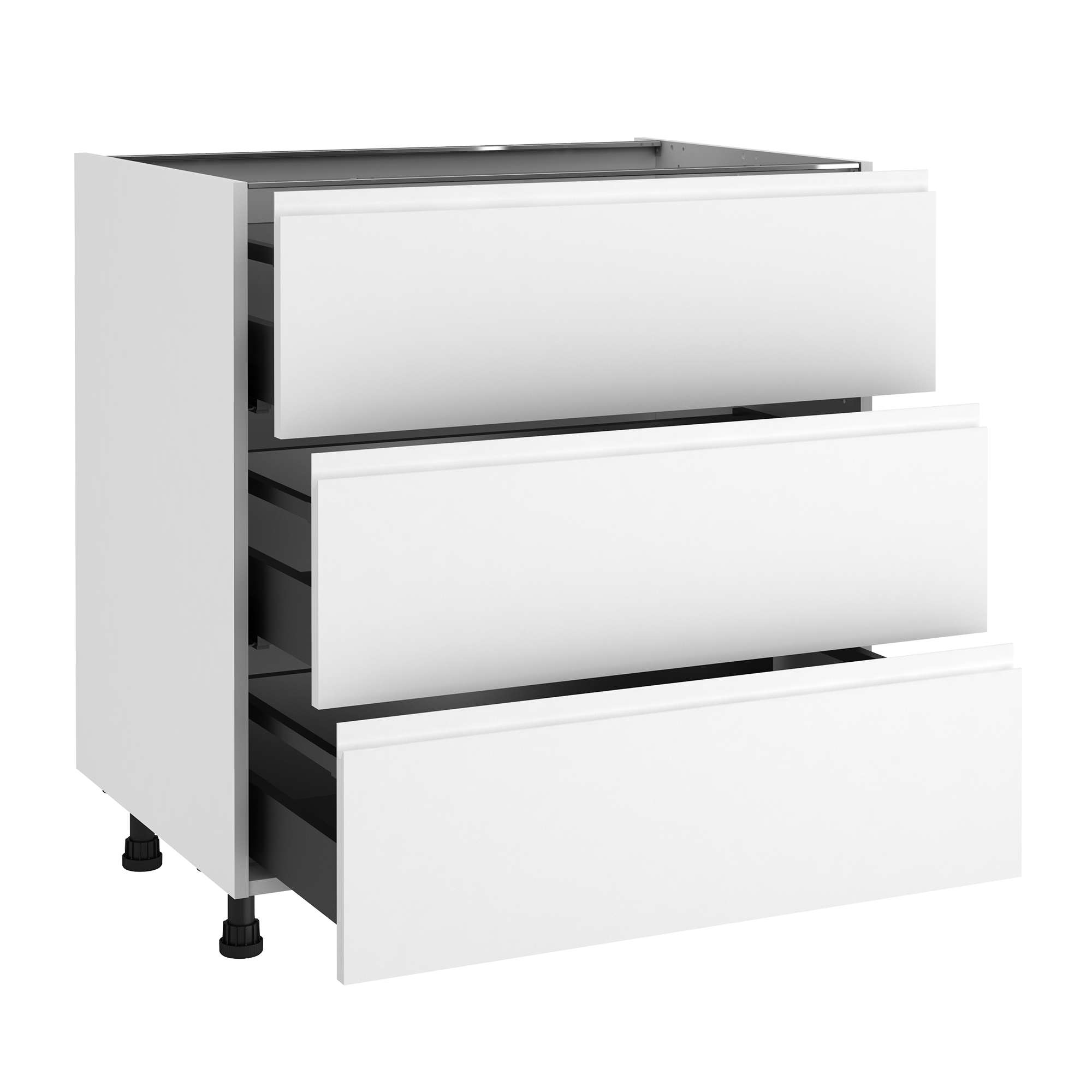 Mueble bajo de cocina delinia id tokyo blanco mate 76,8x90 cm 3 caj
