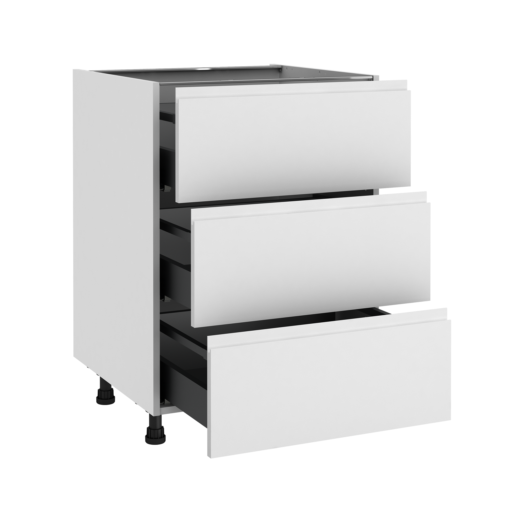 Mueble bajo de cocina delinia id tokyo blanco mate 76,8x40 cm 3 caj