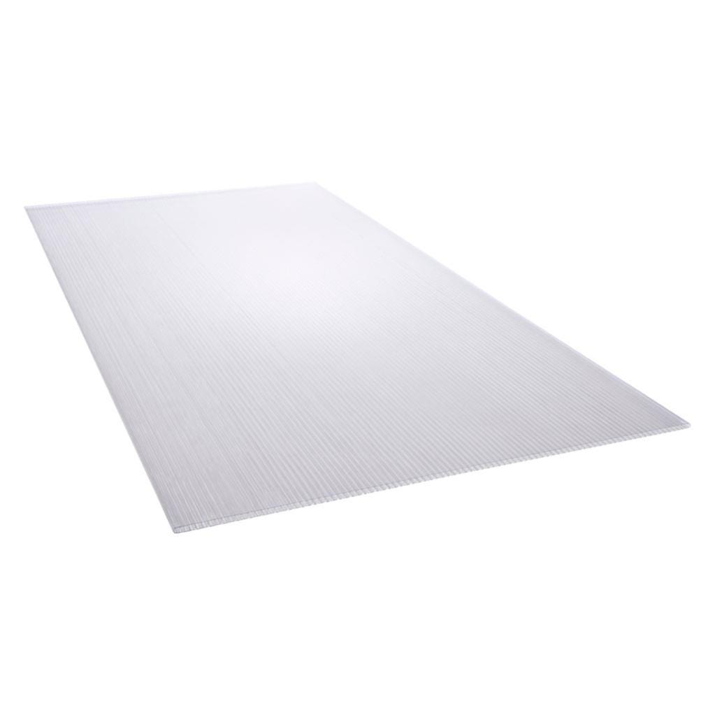 Plaque polycarbonate alvéolaire, 200 x 100 cm, épaisseur 10 mm - Transparent