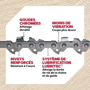 Guide chaîne tronçonneuse 40cm de coupe 57ent 3/8LP 0.050
