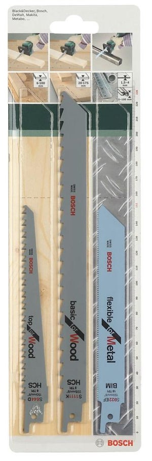 Set de 3 lames scie sabre bois et métal 235mm pour PFZ 500 BOSCH -  Mr.Bricolage
