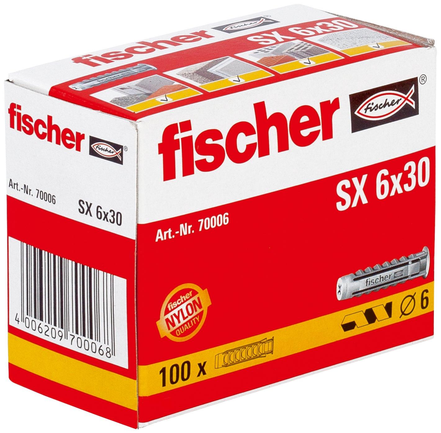 Cheville nylon Fischer SX Ø6mm / 100pce