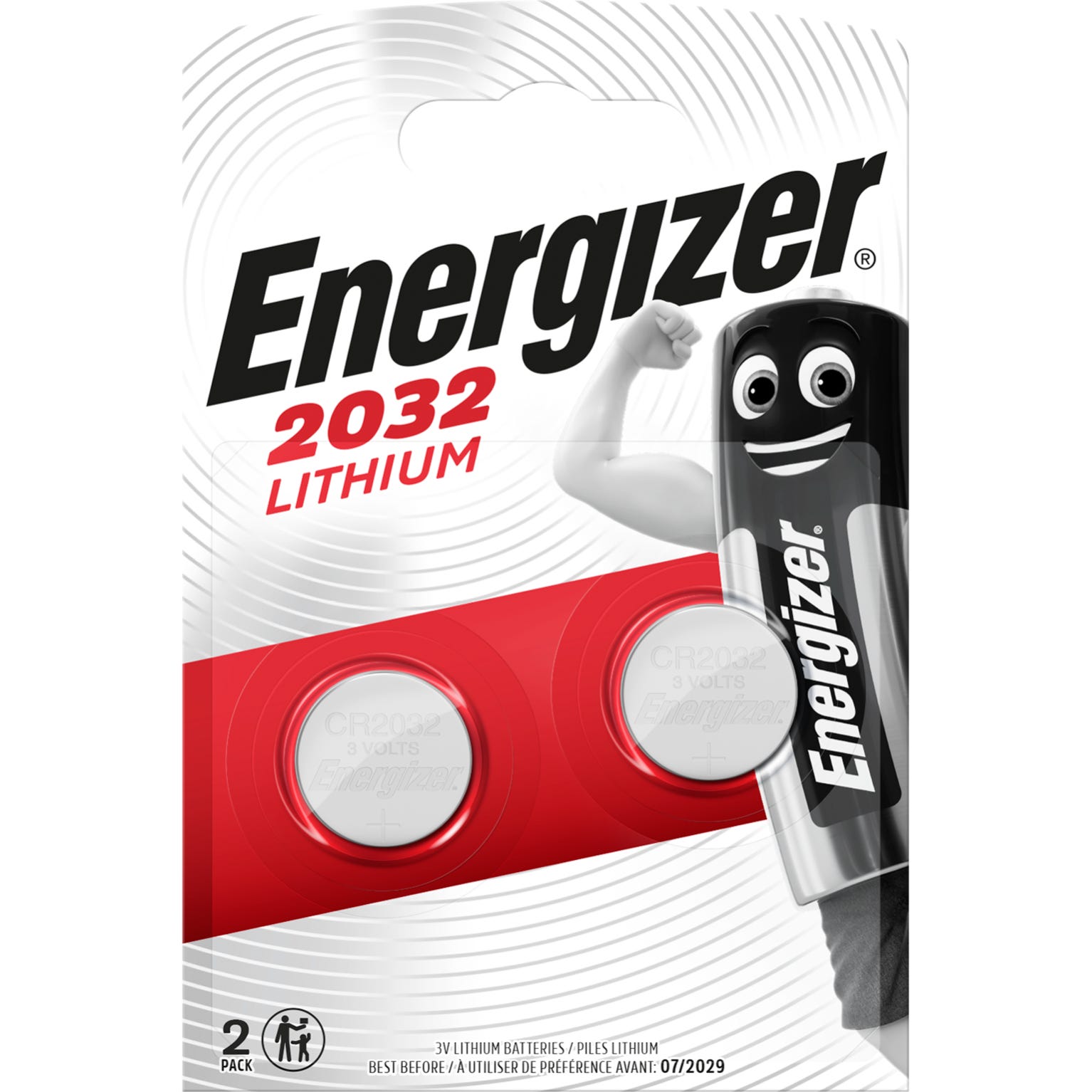 Pile bouton lithium Energizer 2032 3 V, lot de 6 (DL2032/CR2032
