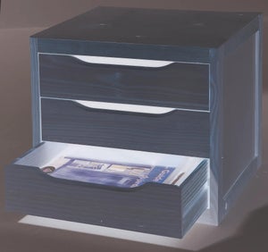 Relaxdays Boîte de rangement à 9 compartiments, caisse pour le bricolage,  HxLxP: 14,5 x 33 x 19 cm, transparent - noir