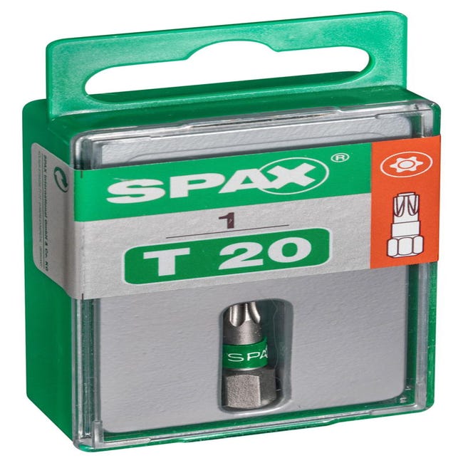 Embout TORX T20 longueur 25 mm spécial vis ABC SPAX sachet de 5 unités
