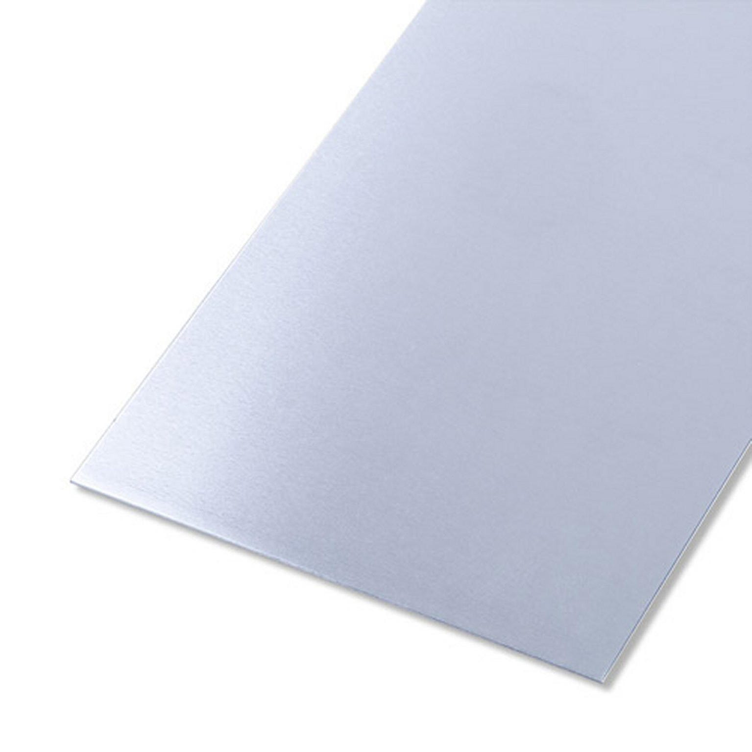 Tôle inox lisse brut gris L.500 x l.250 mm, Ep.0.5 mm