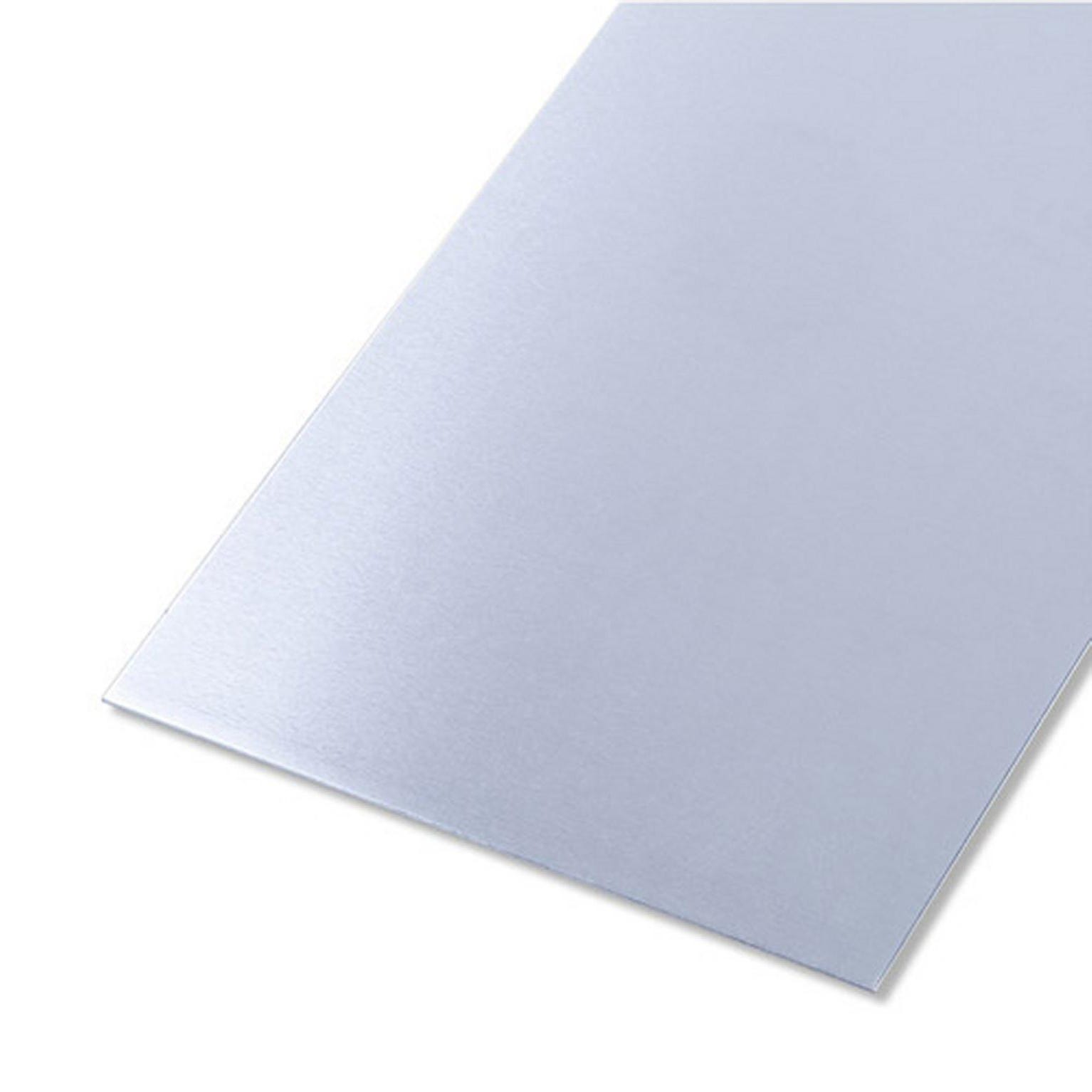 Tôle inox lisse brut gris L.1000 x l.600 mm, Ep.0.5 mm