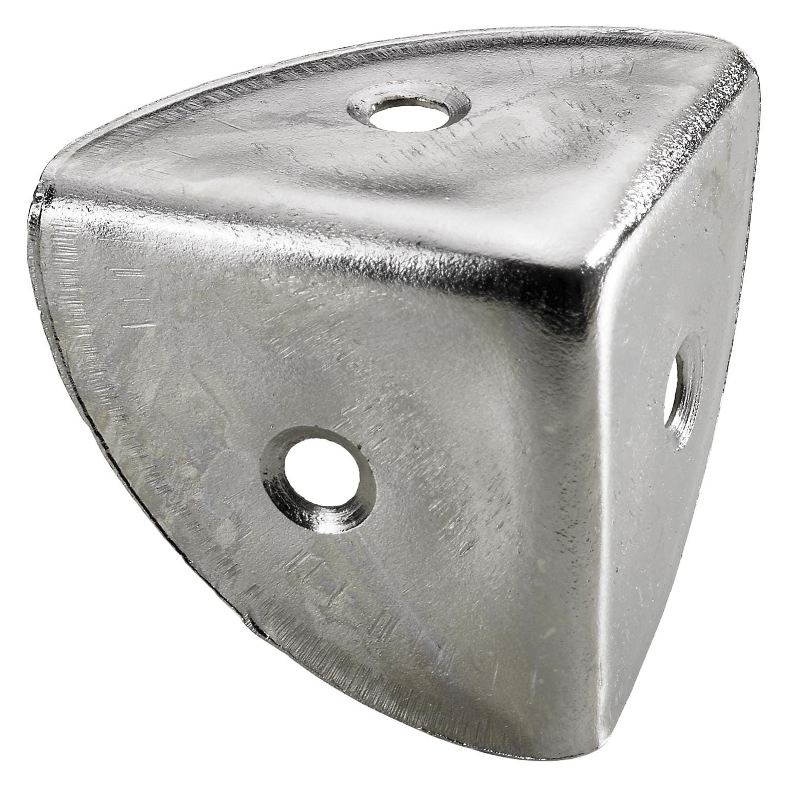 Coin de valise à visser acier nickelé HETTICH, L.28 mm
