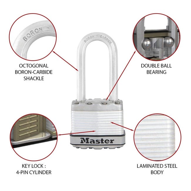 Cadenas Excell® en acier laminé de 52 mm de largeur - Master Lock