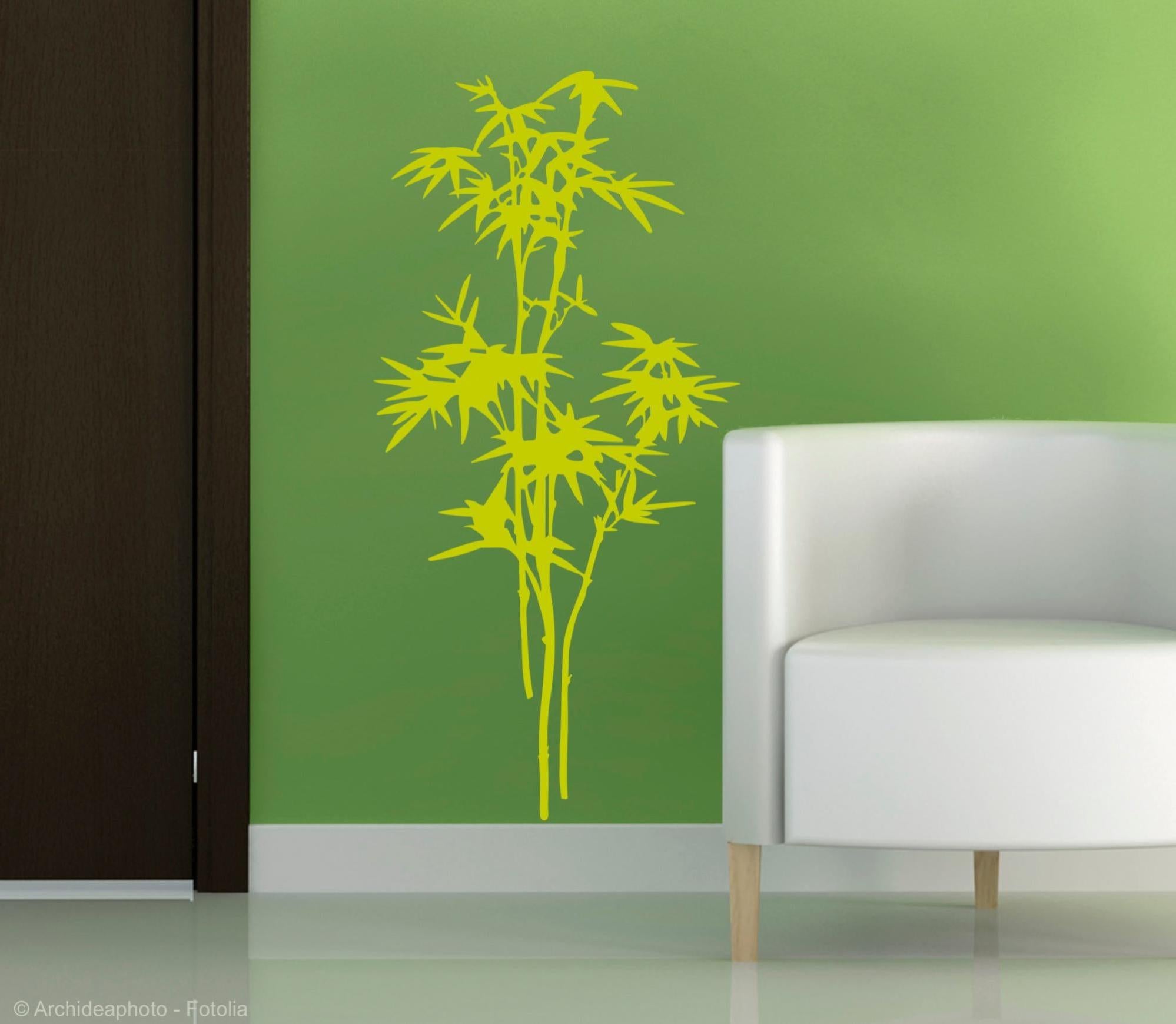 Sticker mural Autocollant Bambou, 1 Feuille 14 pièces 70 x 100 cm, Plante  d'eau adhésive - Stickers muraux divers - Creavea
