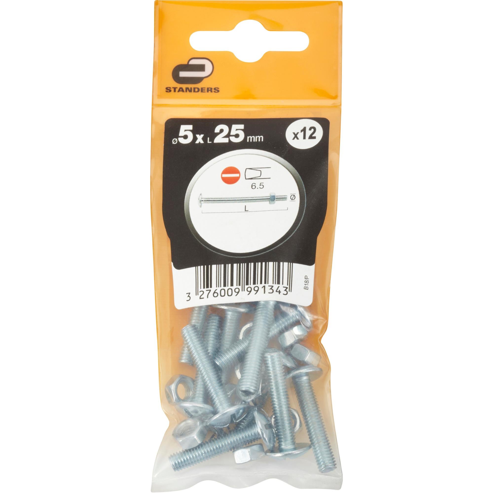 SG Store Lot De 5 Boulons De Pédalier De Rechange M8 X 18 Mm Pour Vélo