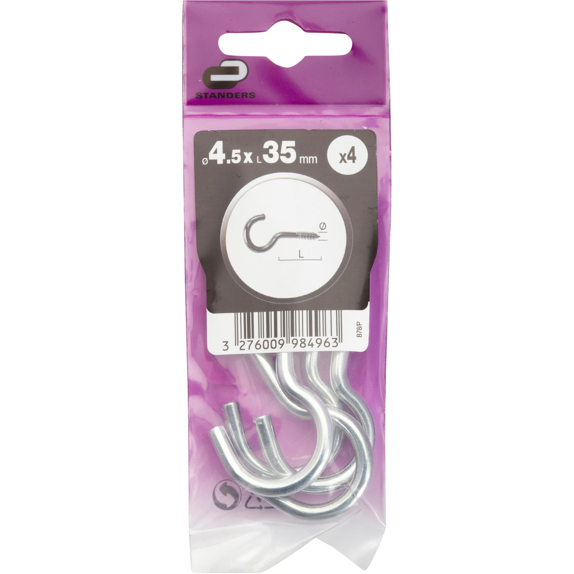 Lot De 100 Crochets De Fixation 5mm - Blanc - Zenitech - Bricolage