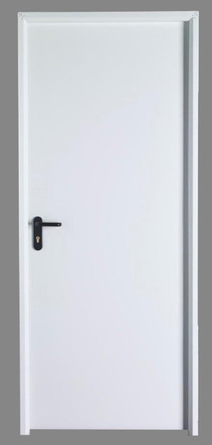 Porte de service demi vitrée PVC blanc H 208 x L 96 cm