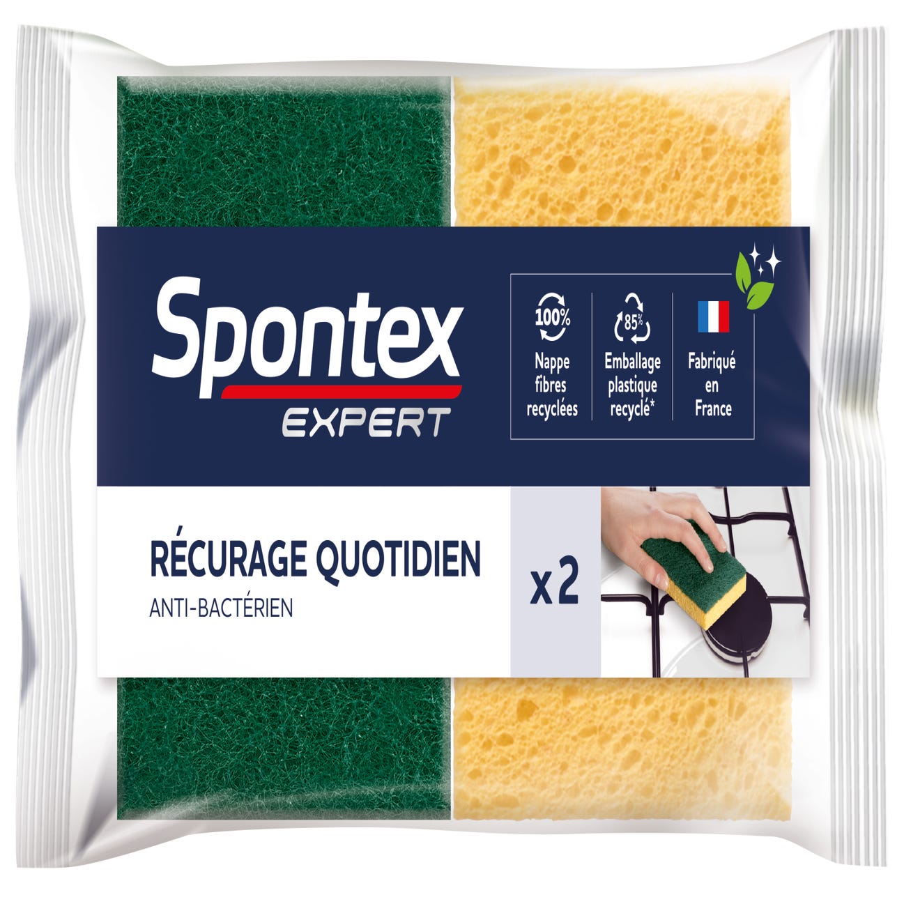 Lot de 2 tampons à récurer Quotidien multisurface, SPONTEX EXPERT