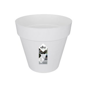 Pot de fleurs blanc 25/23/20 cm, pot à herbes en plastique avec