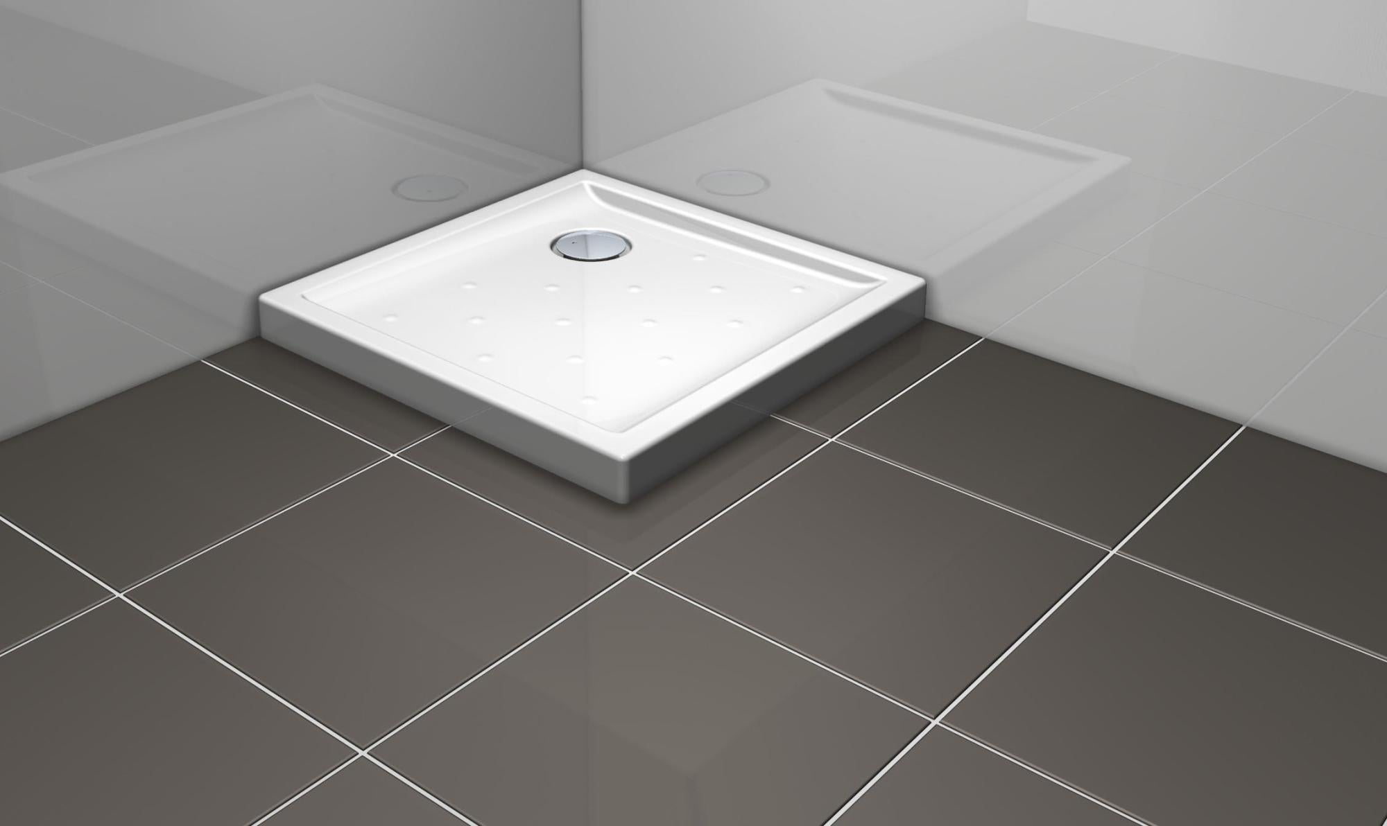 Receveur de douche, grès, blanc L.70 x l.70 cm, Asca2 Leroy Merlin