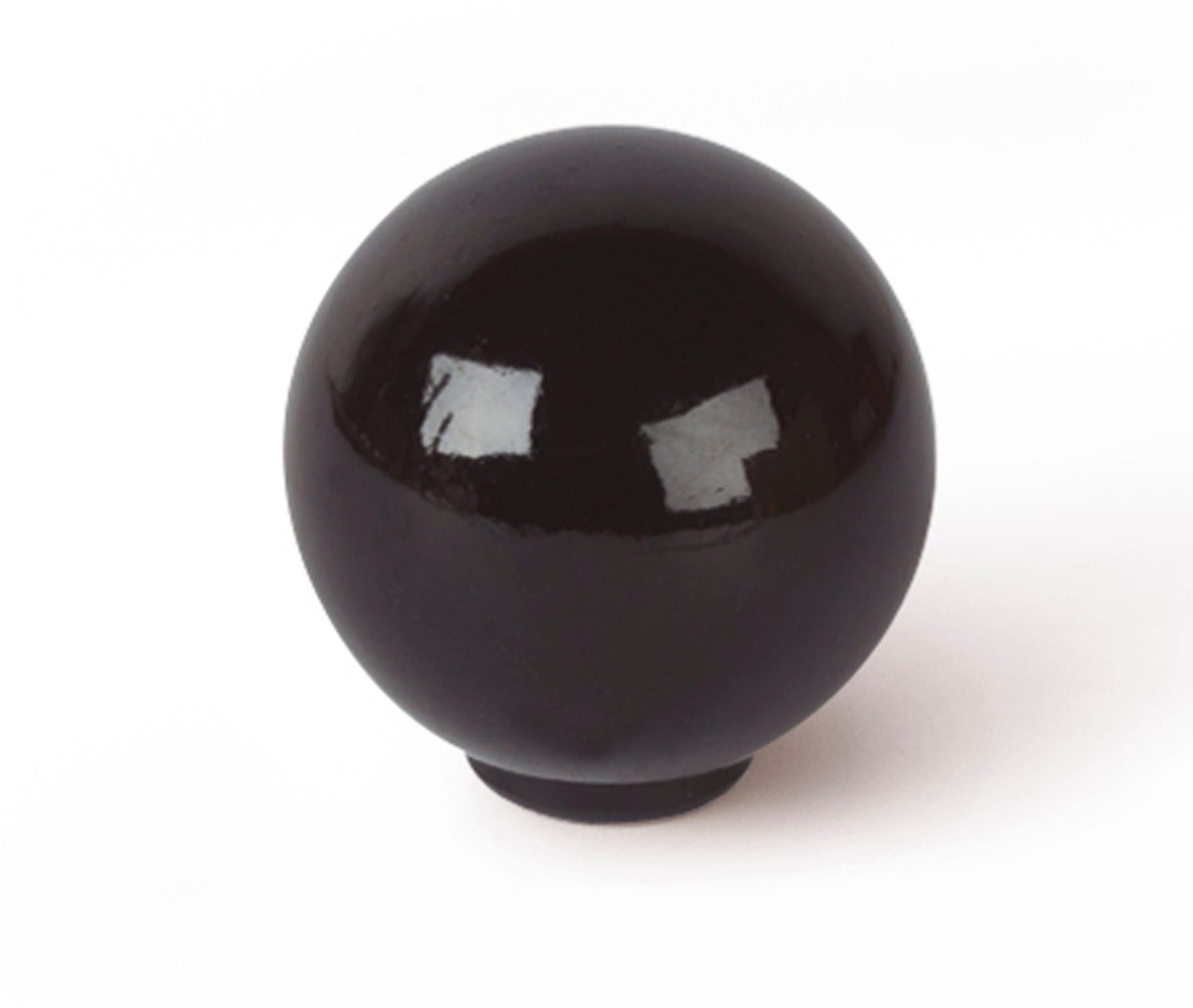 Bouton de meuble noir Boule abs brillant H.29 x l.28 x P.28 mm Leroy