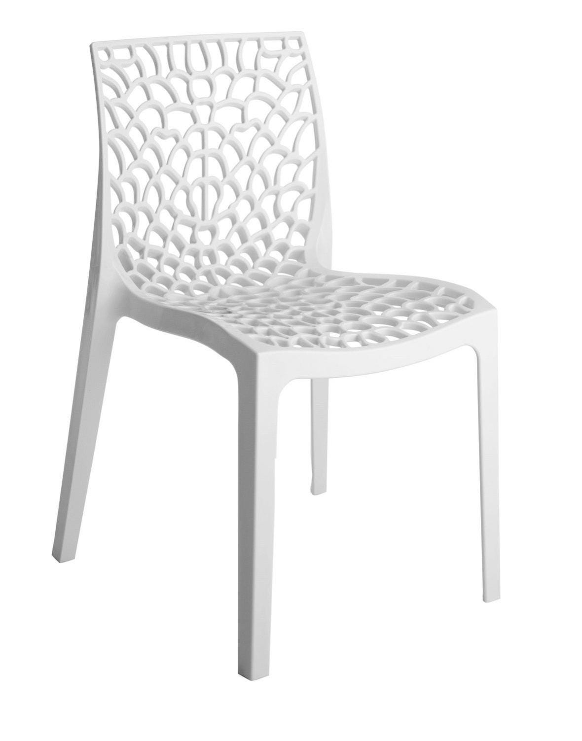 Chaise de jardin Grafik en résine injectée blanc