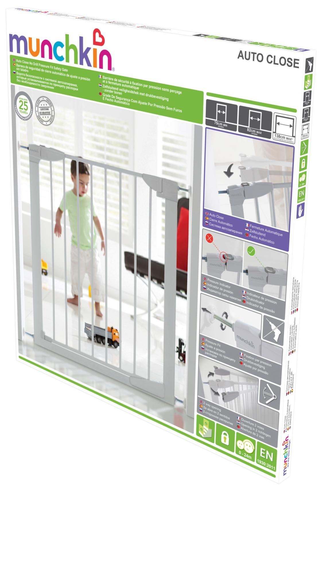 Barriere De Securite Enfant Munchkin Portillon Automatique Metal L 76 cm Leroy Merlin