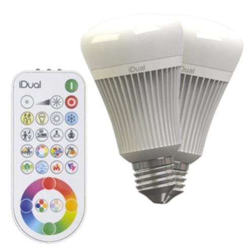 2 ampoules LED à changement de couleurs + télécommande 11.5W E27 Idual JEDI