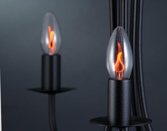 Ampoule décorative halogène flamme scintillante E14 3 W, PAULMANN