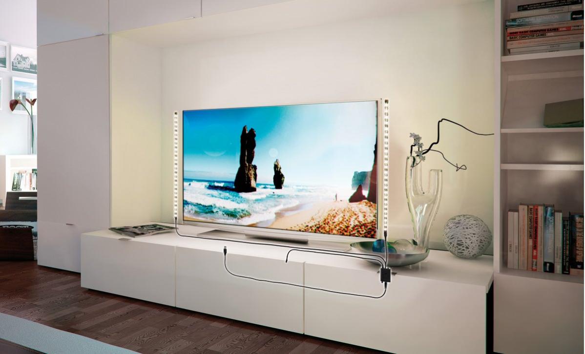 Ruban LED TV 2 x 0.5m blanc chaud 3000K PAULMANN