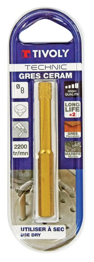 Foret carrelage SCID - Longueur 100 mm - Diamètre 6 mm