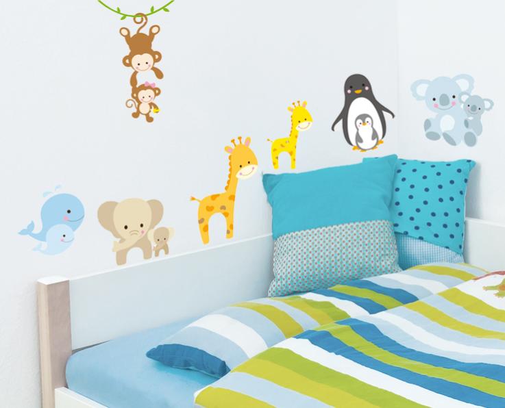 Stickers Adhesifs Bebes Animaux Jaune 24 Cm X 68 Cm Leroy Merlin