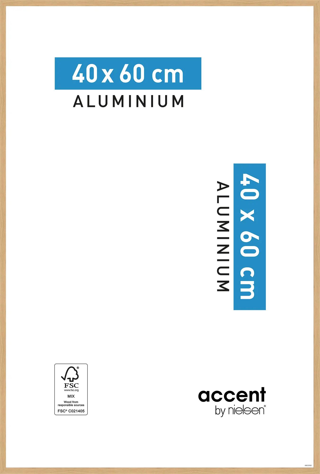 Cadre Accent, H.60 x l.40 cm, aluminium chêne, NIELSEN
