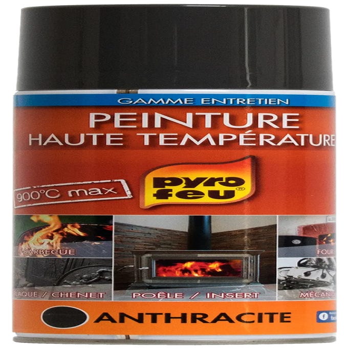 BOMBE PEINTURE NOIR ANTHRACITE - Haute température, Outillage et matériaux  professionnels