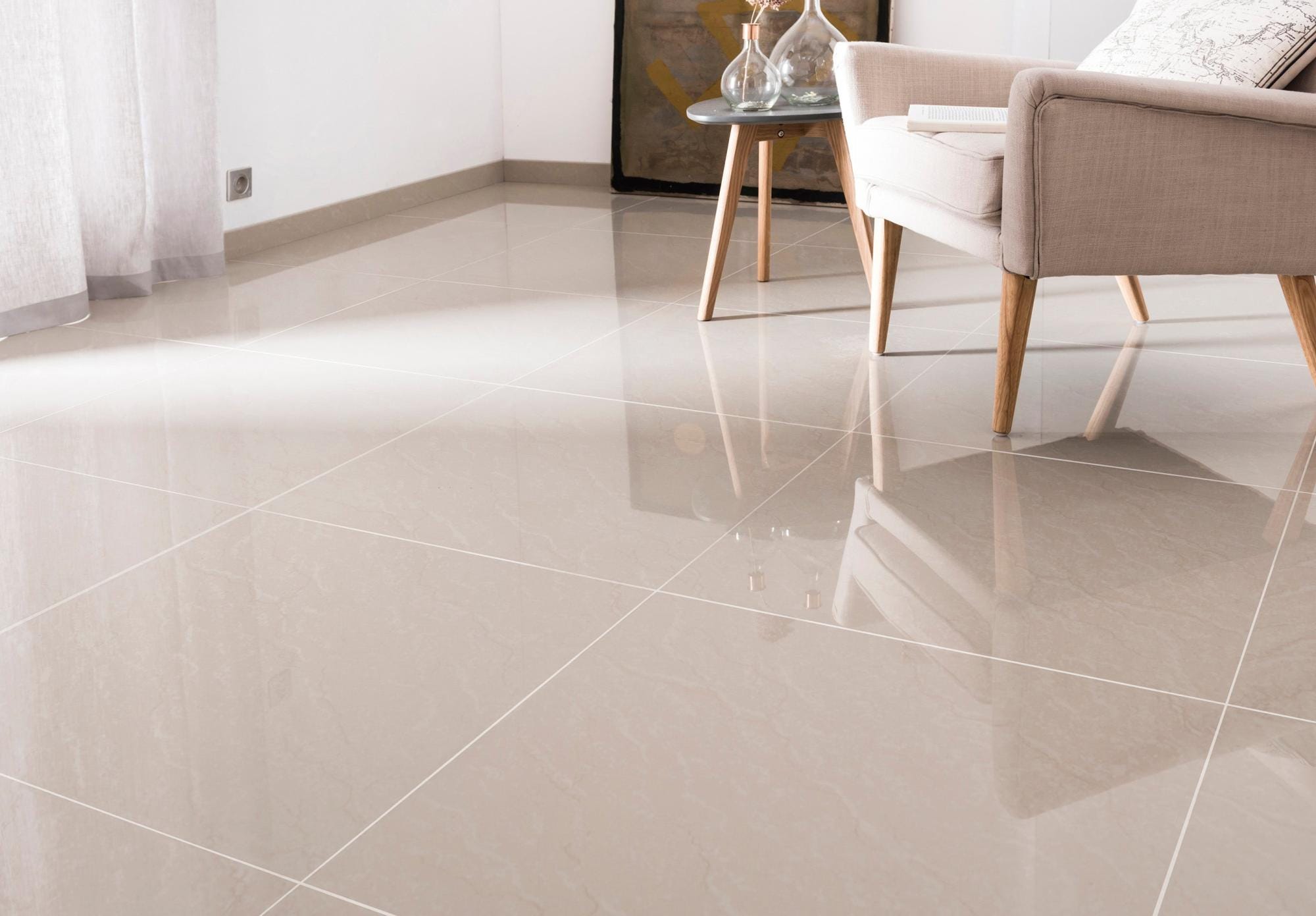 Carrelage sol et mur intenso effet marbre beige l.60 x L.60 cm ARTENS ...