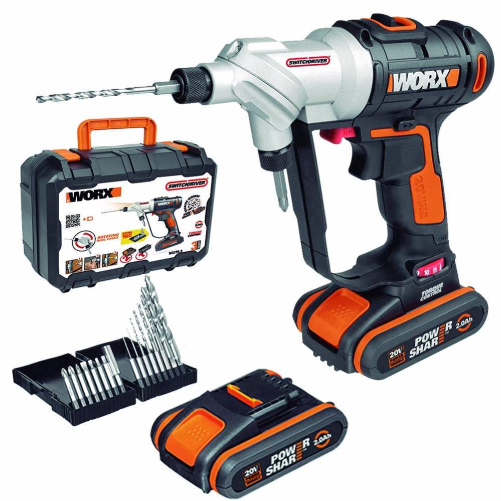 Perceuse Visseuse Sans Fil Worx 20 V 2 Ah 2 Batteries Wx176 3 Leroy