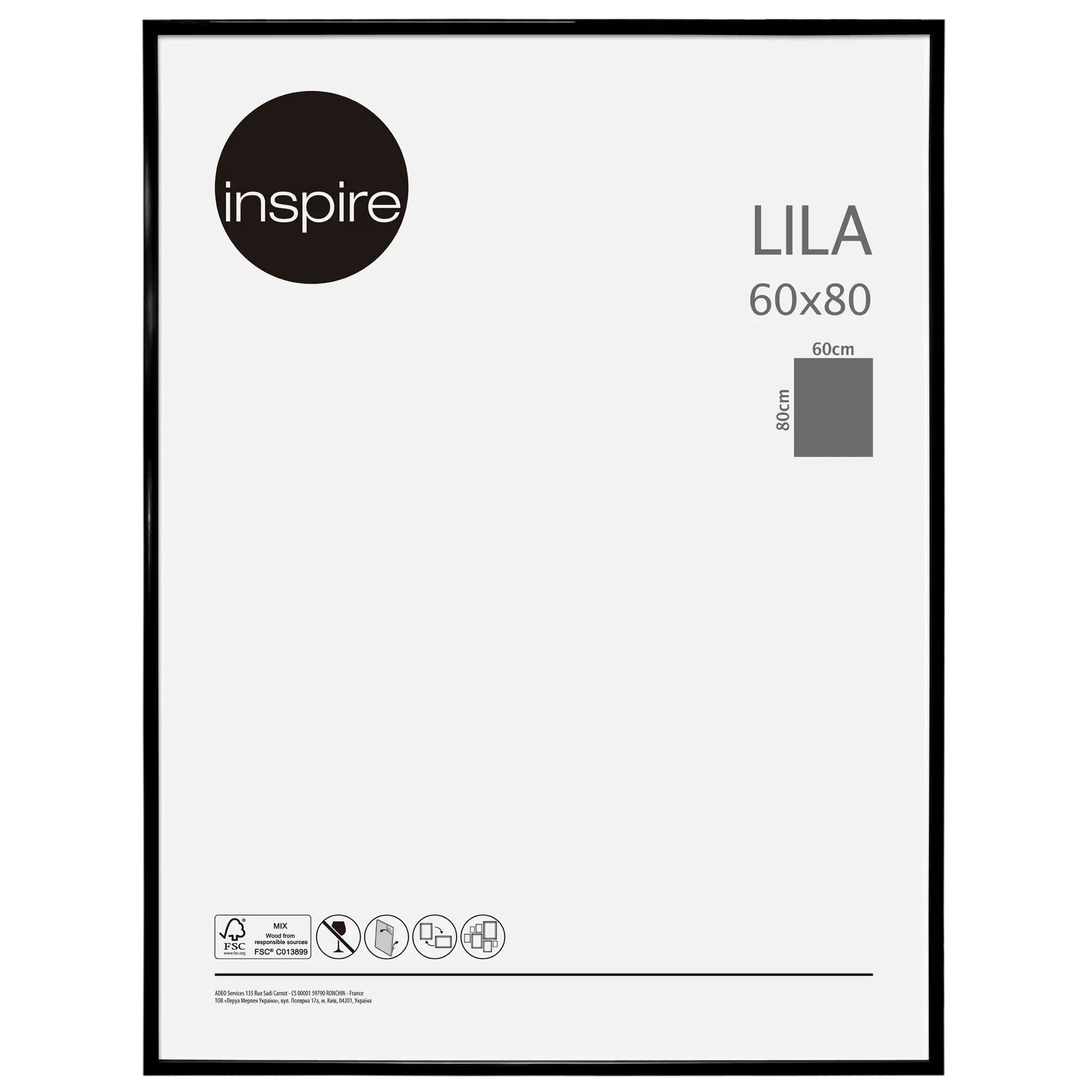 Cadre Lila, H.80 x l.60 cm noir, INSPIRE