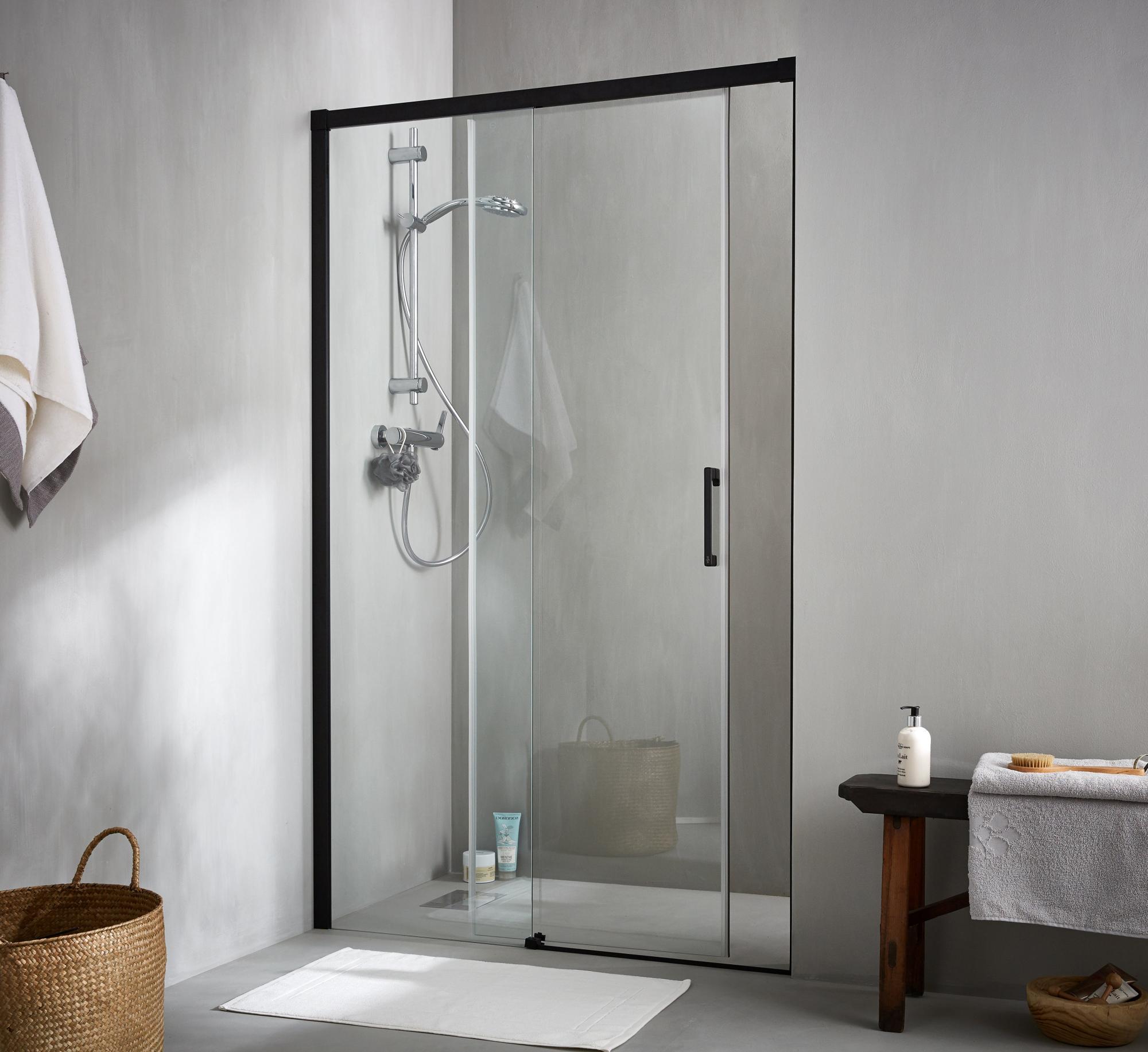 Porte de douche coulissante 120 cm, transparent, Remix Leroy Merlin