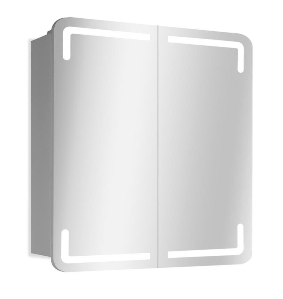 Armoire led de toilette lumineuse l. 80 cm H. 75 cm P. 17 cm, blanc