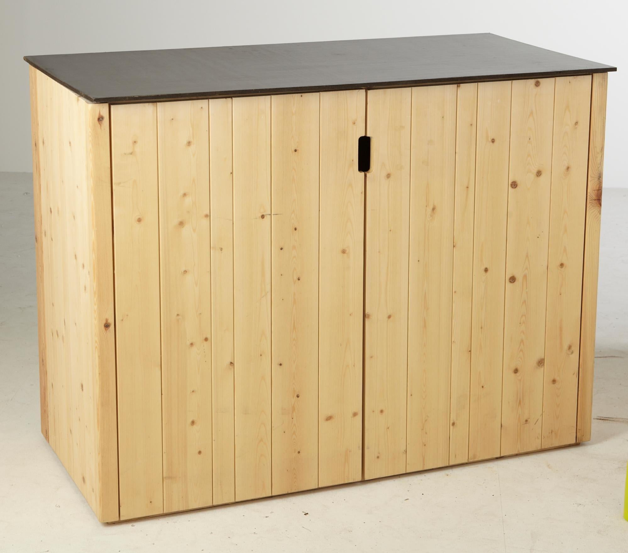 Armoire de jardin bois Vertigo naturelle, l.120 x H.91 x P.56.5 cm