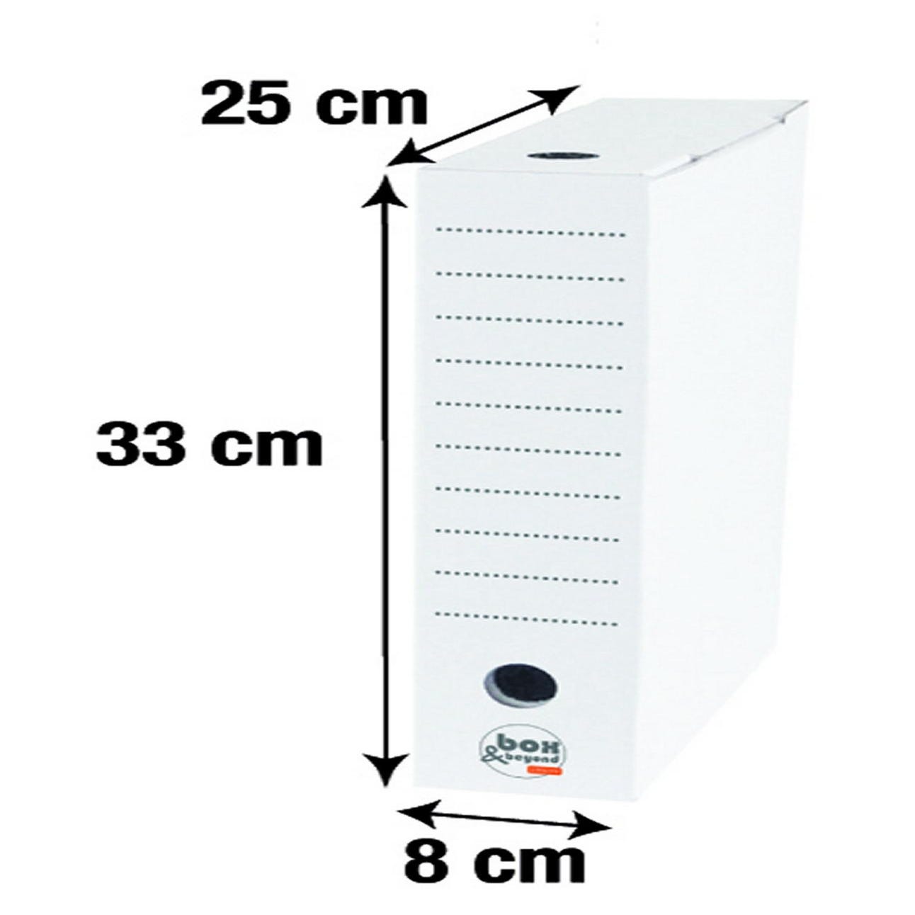 6 boites d'archive à monter Utility carton renforcé , l.8 x P.25 x H.33 cm